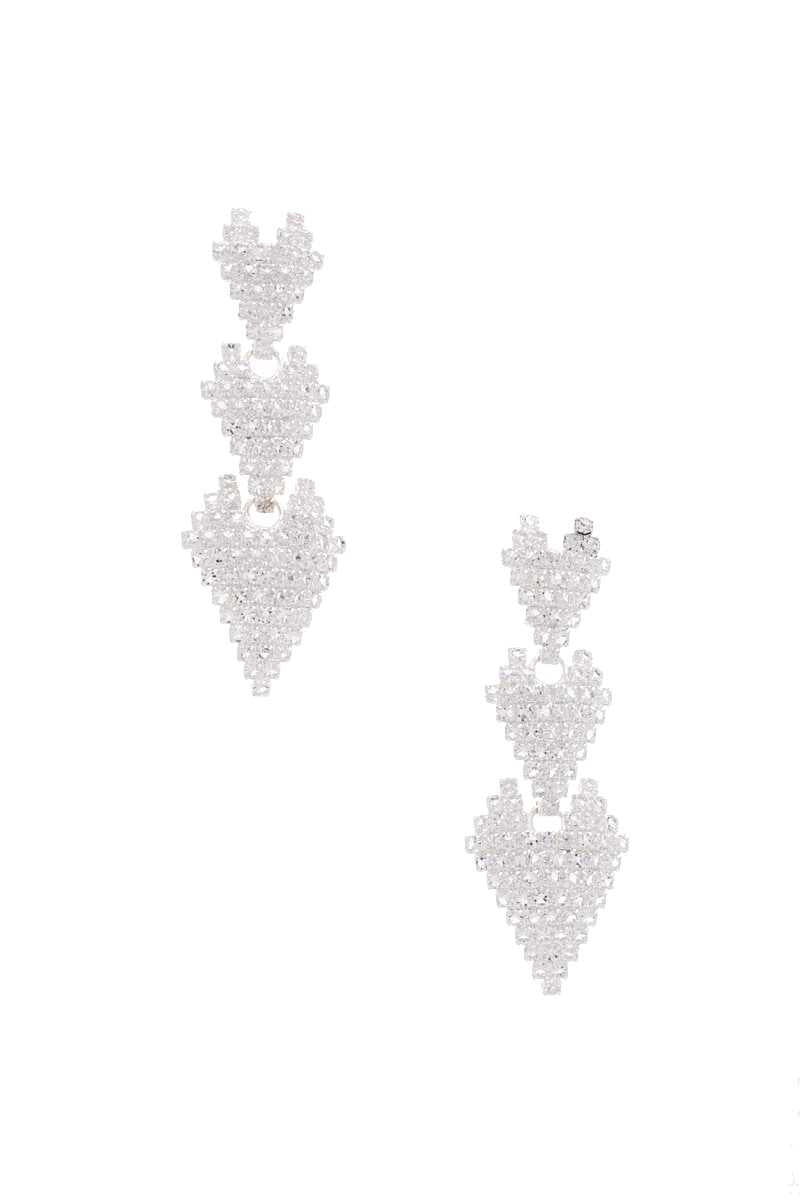 Triple Rhinestone Heart Earring product image