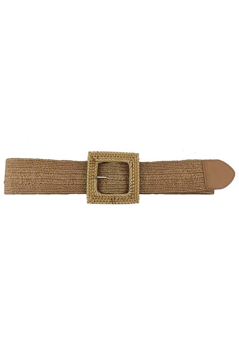 Fashion Square Straw Buckle Belt product image