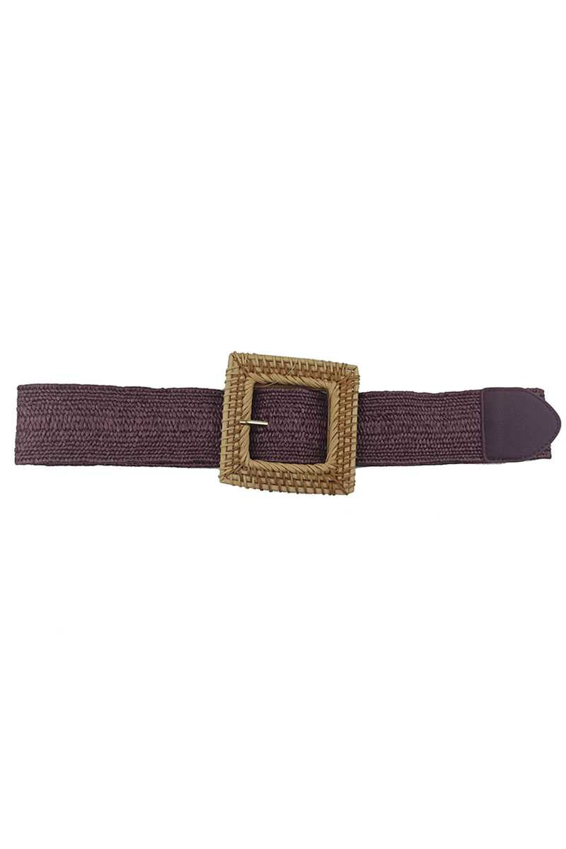 Fashion Square Straw Buckle Belt product image