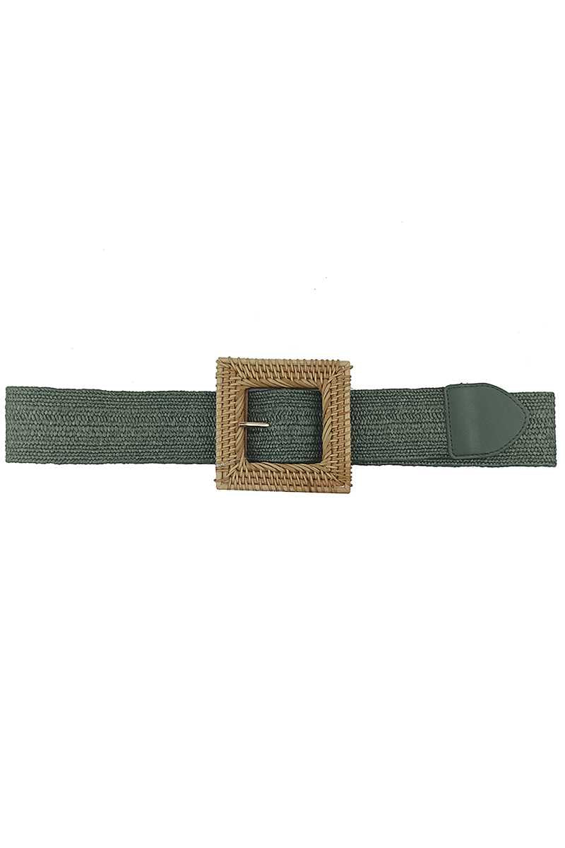 Fashion Square Straw Buckle Belt product image