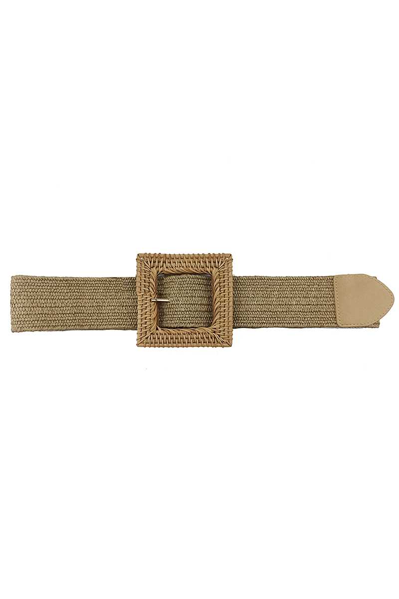Fashion Square Straw Buckle Belt product image