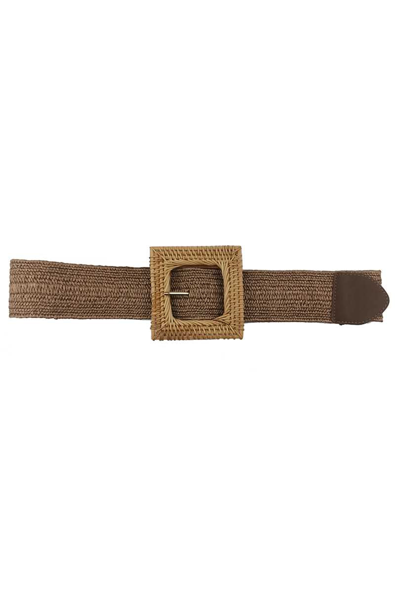 Fashion Square Straw Buckle Belt product image