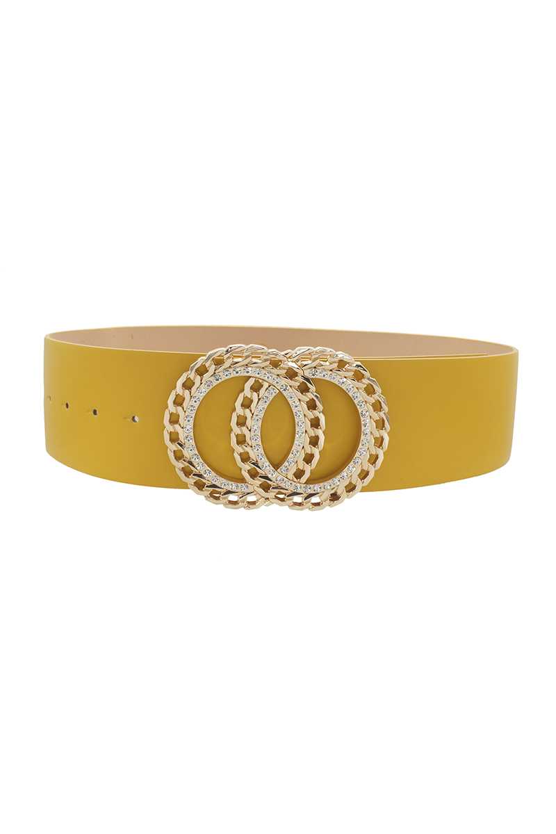 Double Circle Chain And Rhinestone Trim Design Belt product image