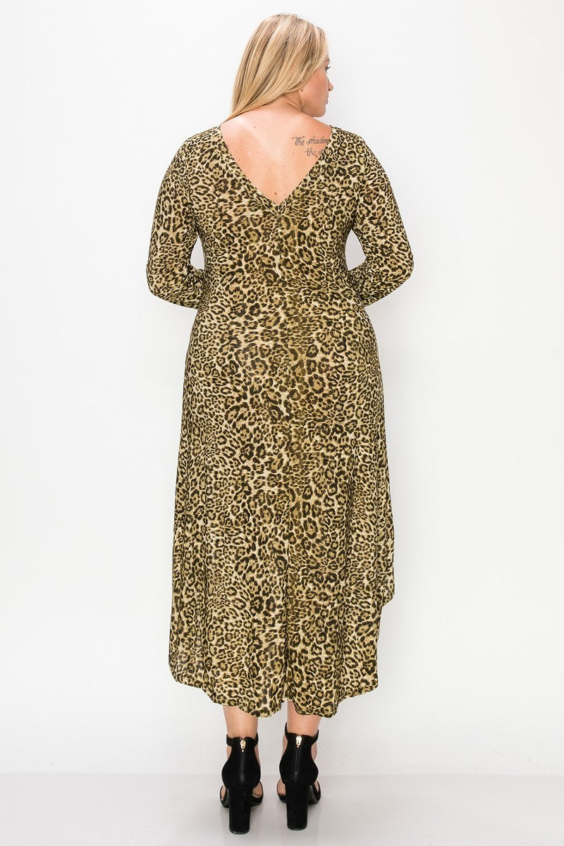 Cheetah Print Dress Featuring A Round Neck product image