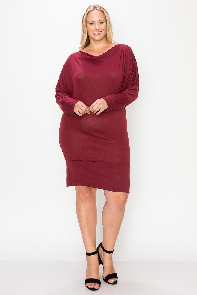 Draped Neck Long Sleeve Dress product image