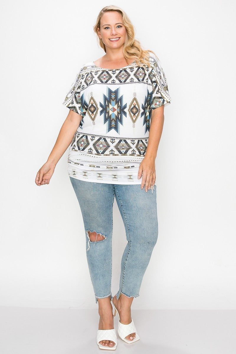 Geometric-tribal Sublimation Print Top product image