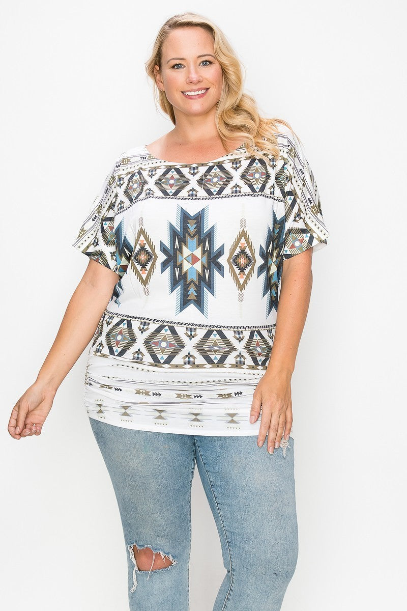 Geometric-tribal Sublimation Print Top product image