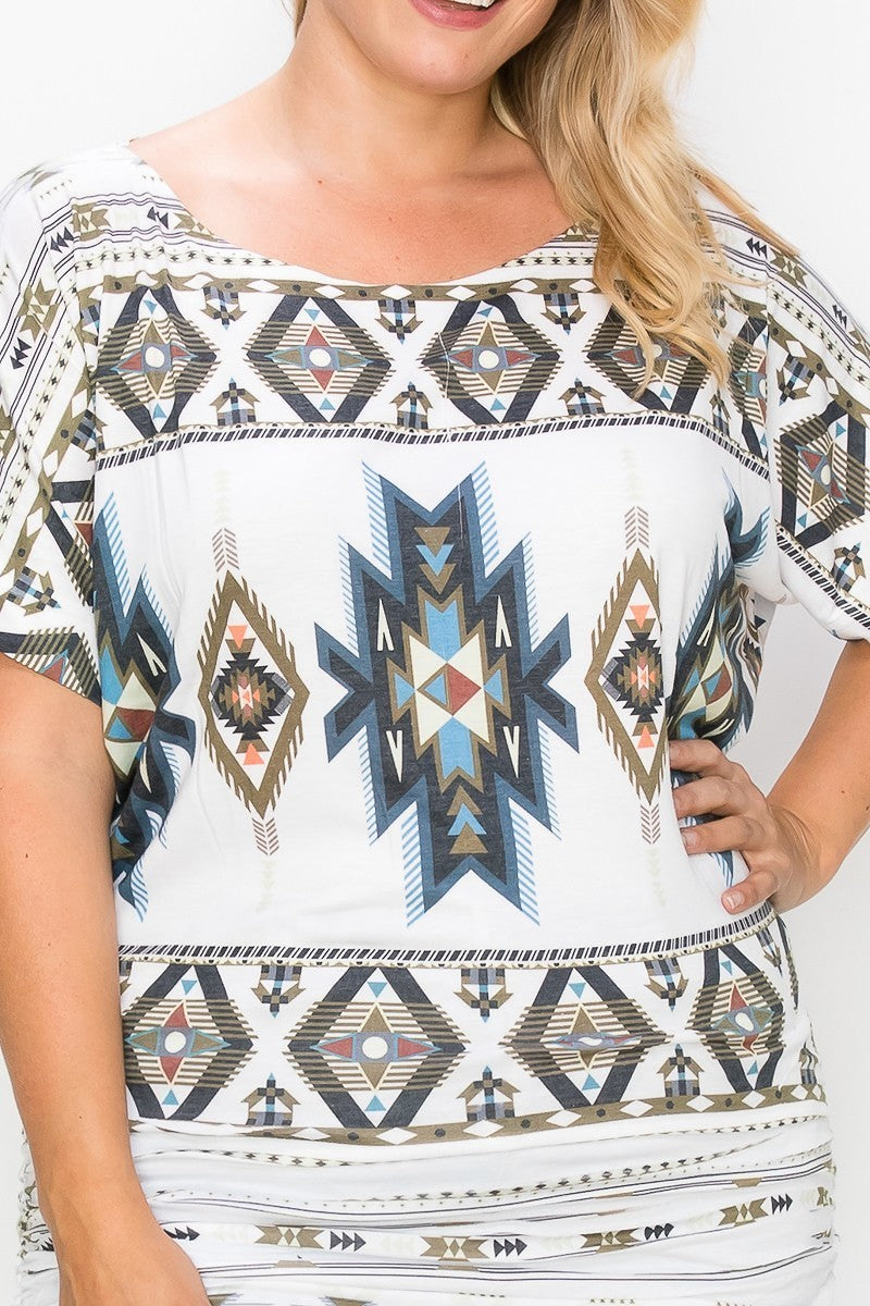 Geometric-tribal Sublimation Print Top product image