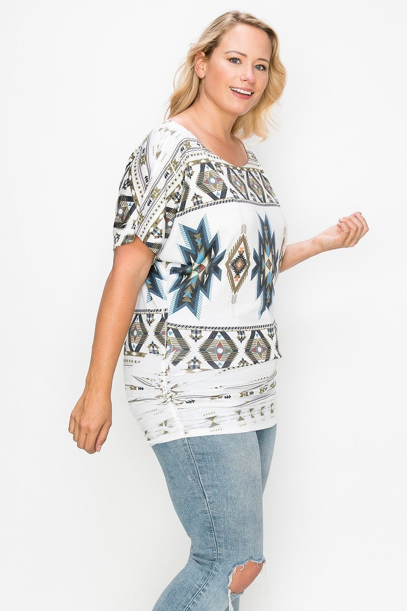Geometric-tribal Sublimation Print Top product image