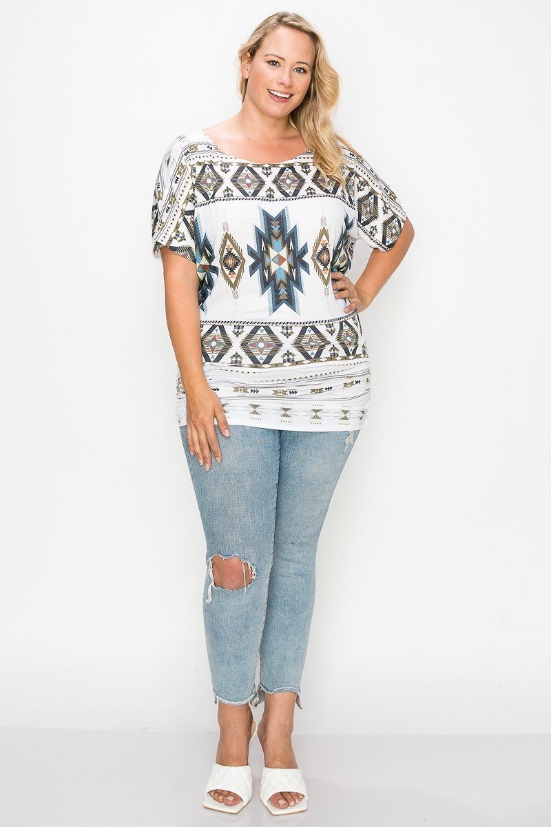 Geometric-tribal Sublimation Print Top product image