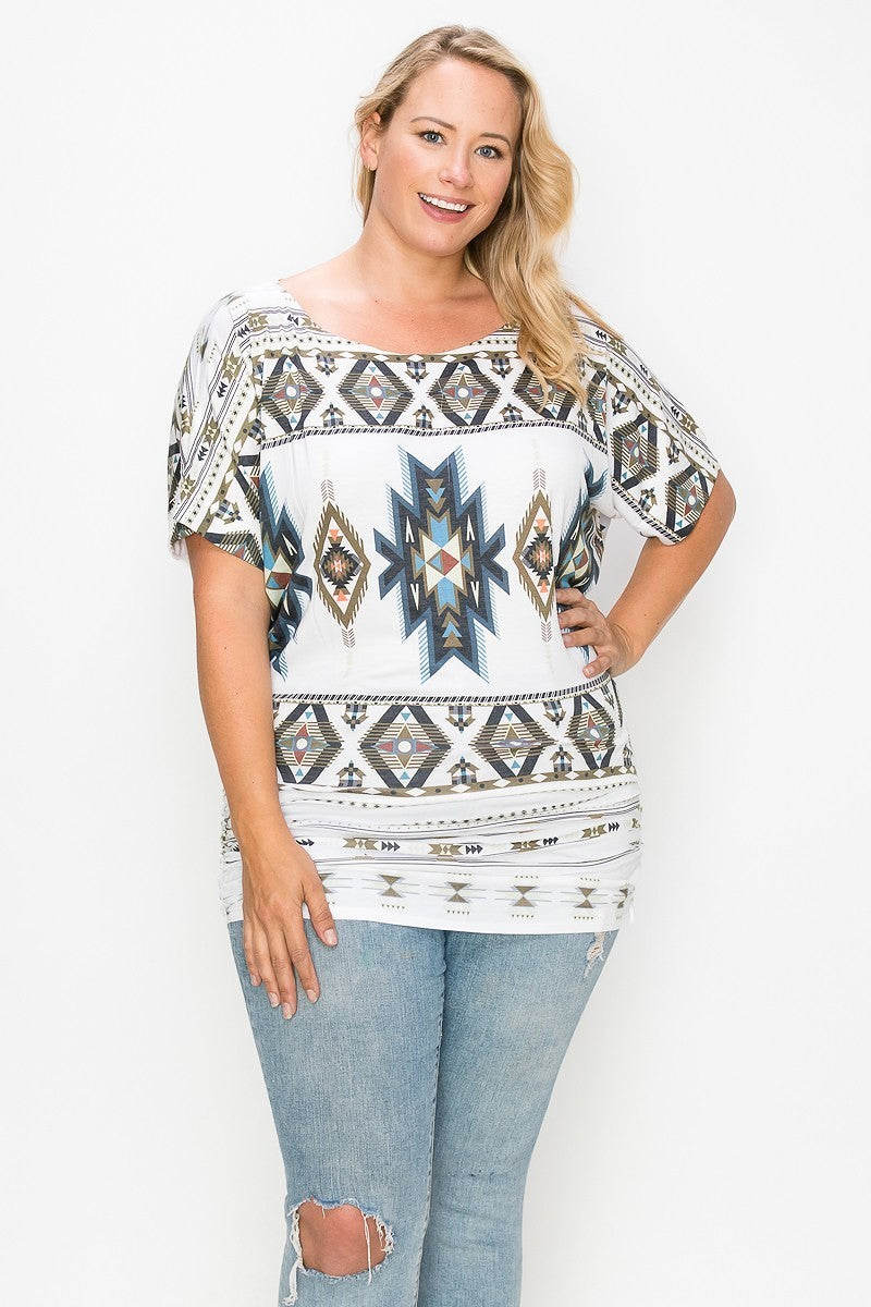 Geometric-tribal Sublimation Print Top product image