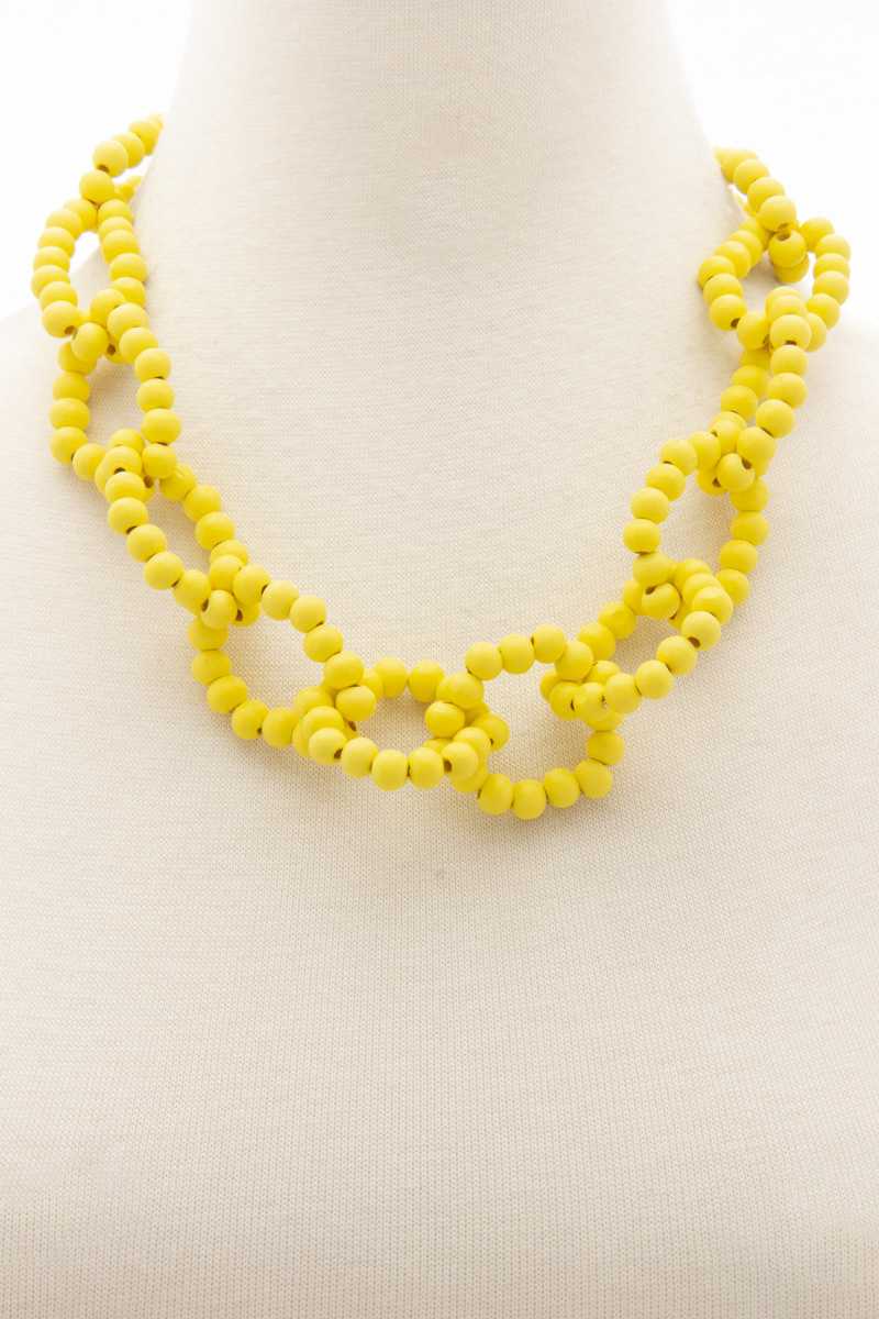 Color Wood Bead O Link Necklace product image