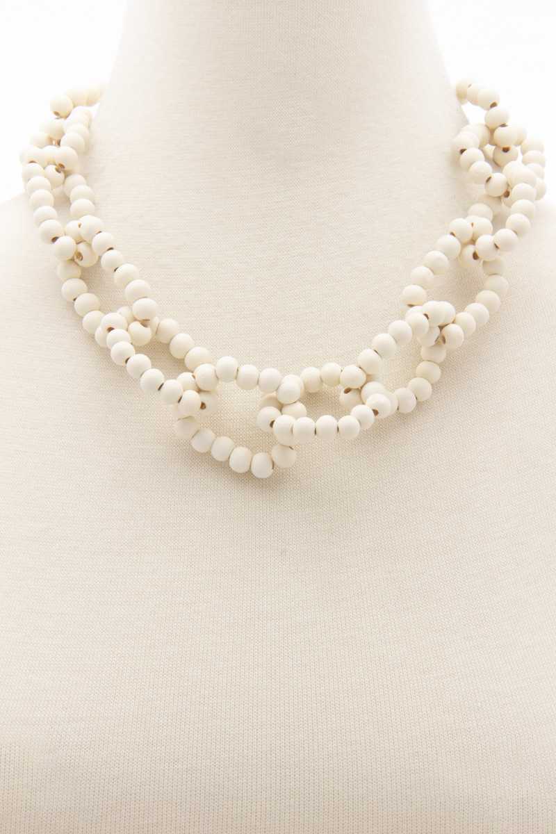 Color Wood Bead O Link Necklace product image