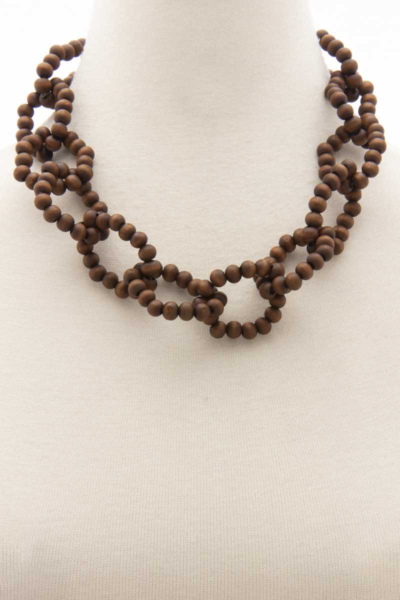 Color Wood Bead O Link Necklace product image