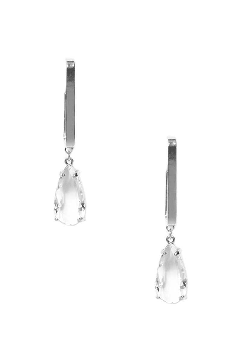 Metal Rectangle Clear Stone Dangle Earring product image