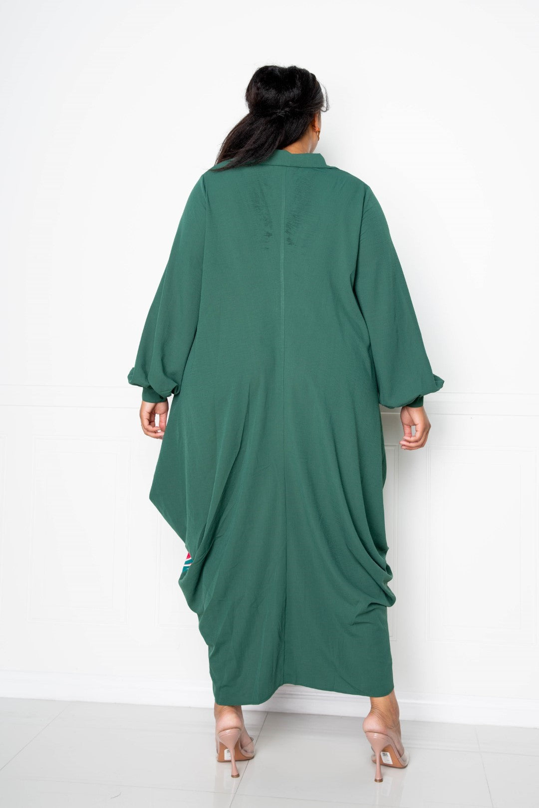 Print Drapy Shirt Maxi Dress product image