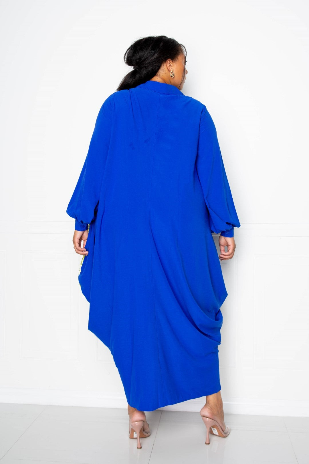 Print Drapy Shirt Maxi Dress product image