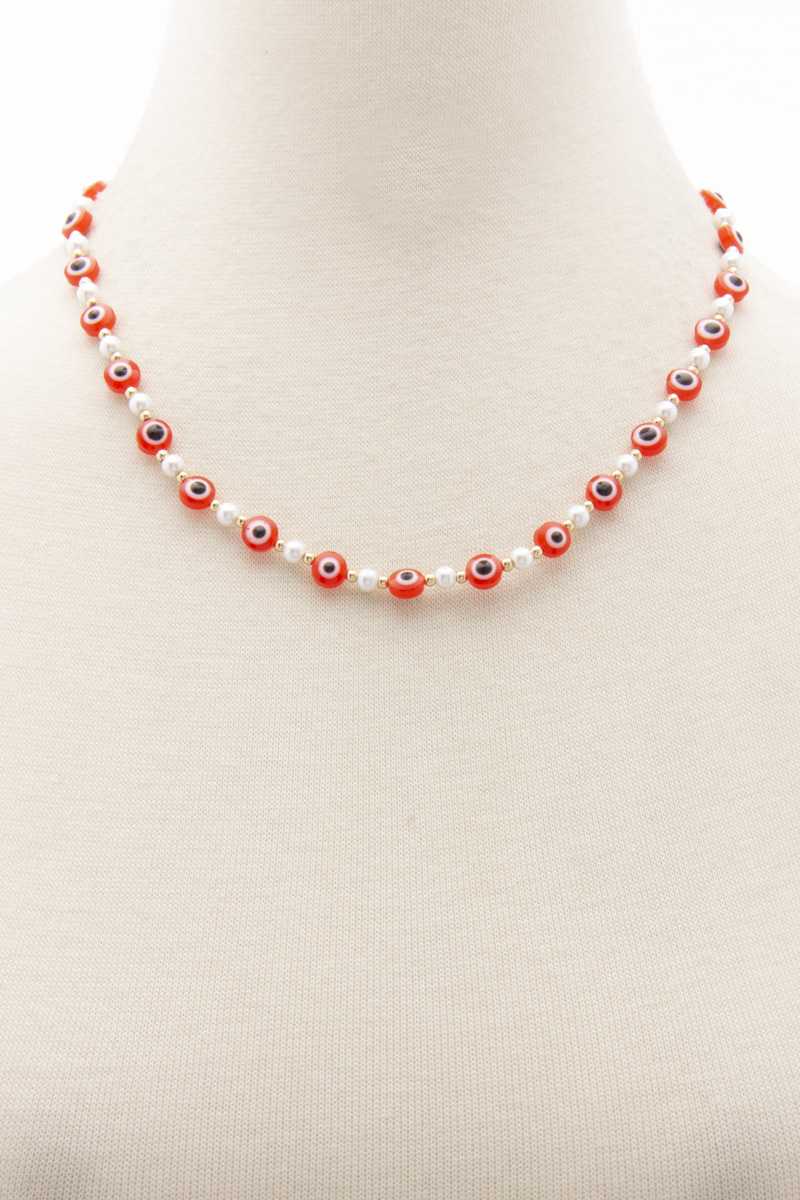 Evil Eye Pearl Bead Necklace product image