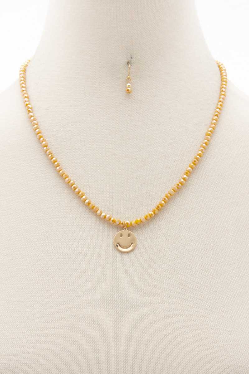 Happy Face Charm Beaded Necklace product image