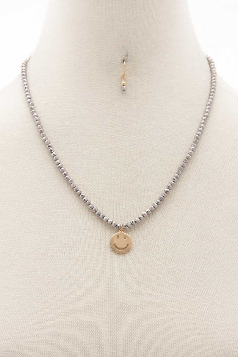 Happy Face Charm Beaded Necklace product image