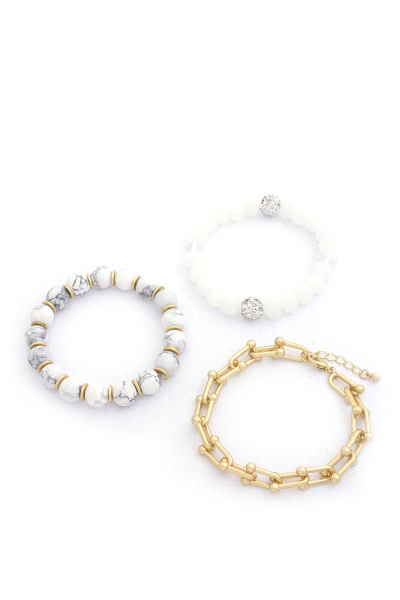 U Link Stone Beaded Bracelet Set. product image