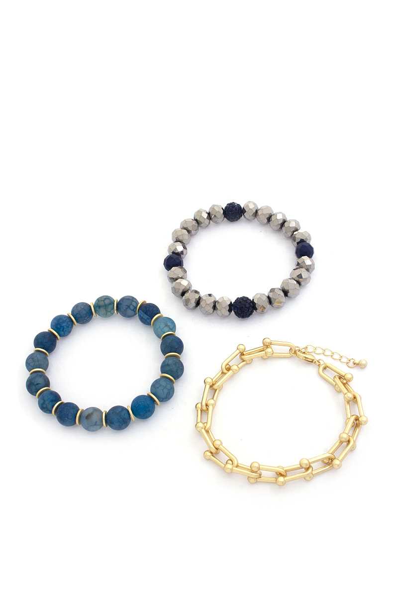 U Link Stone Beaded Bracelet Set. product image