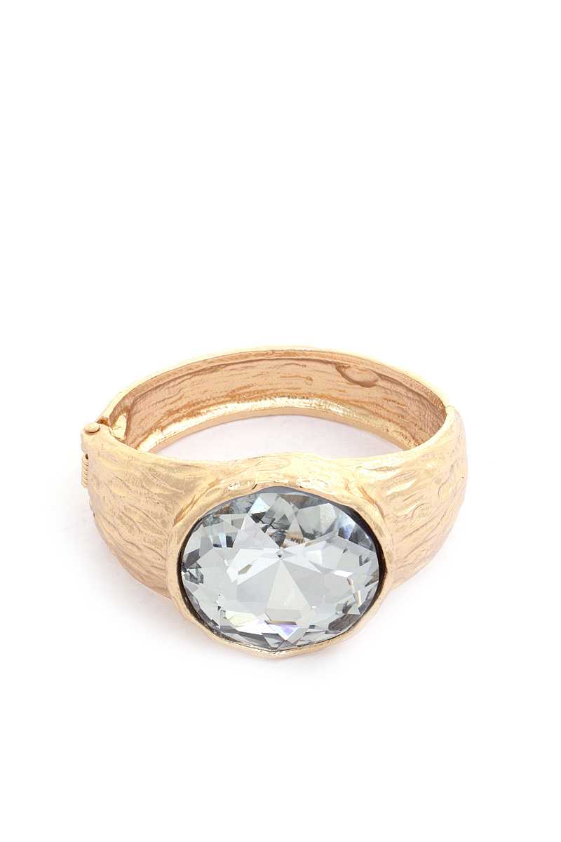 Oval Crystal Metal Cuff Bracelet product image