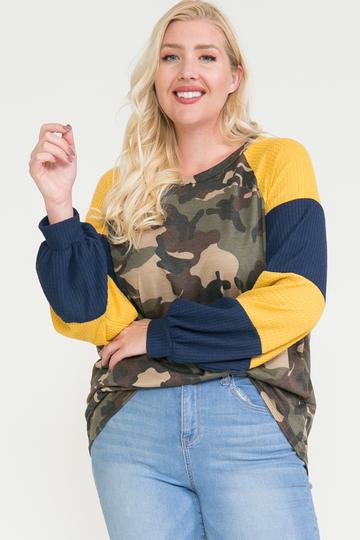 Raglan Sleeve Color Block Top product image