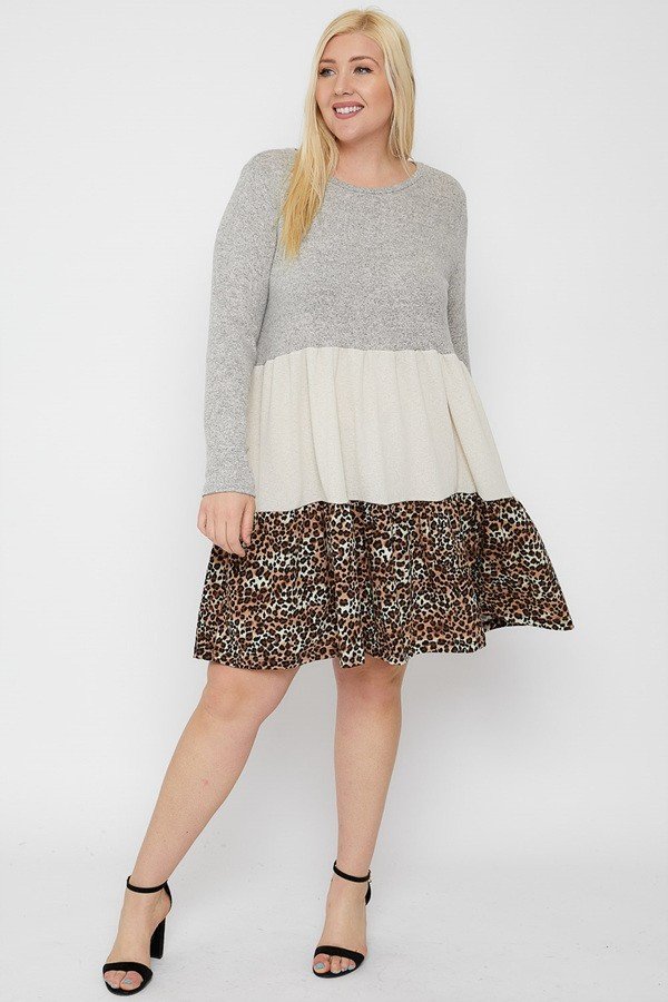 Tiered Color Block Dress product image