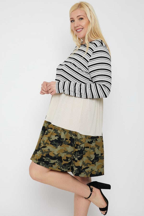 Tiered Color Block Dress product image