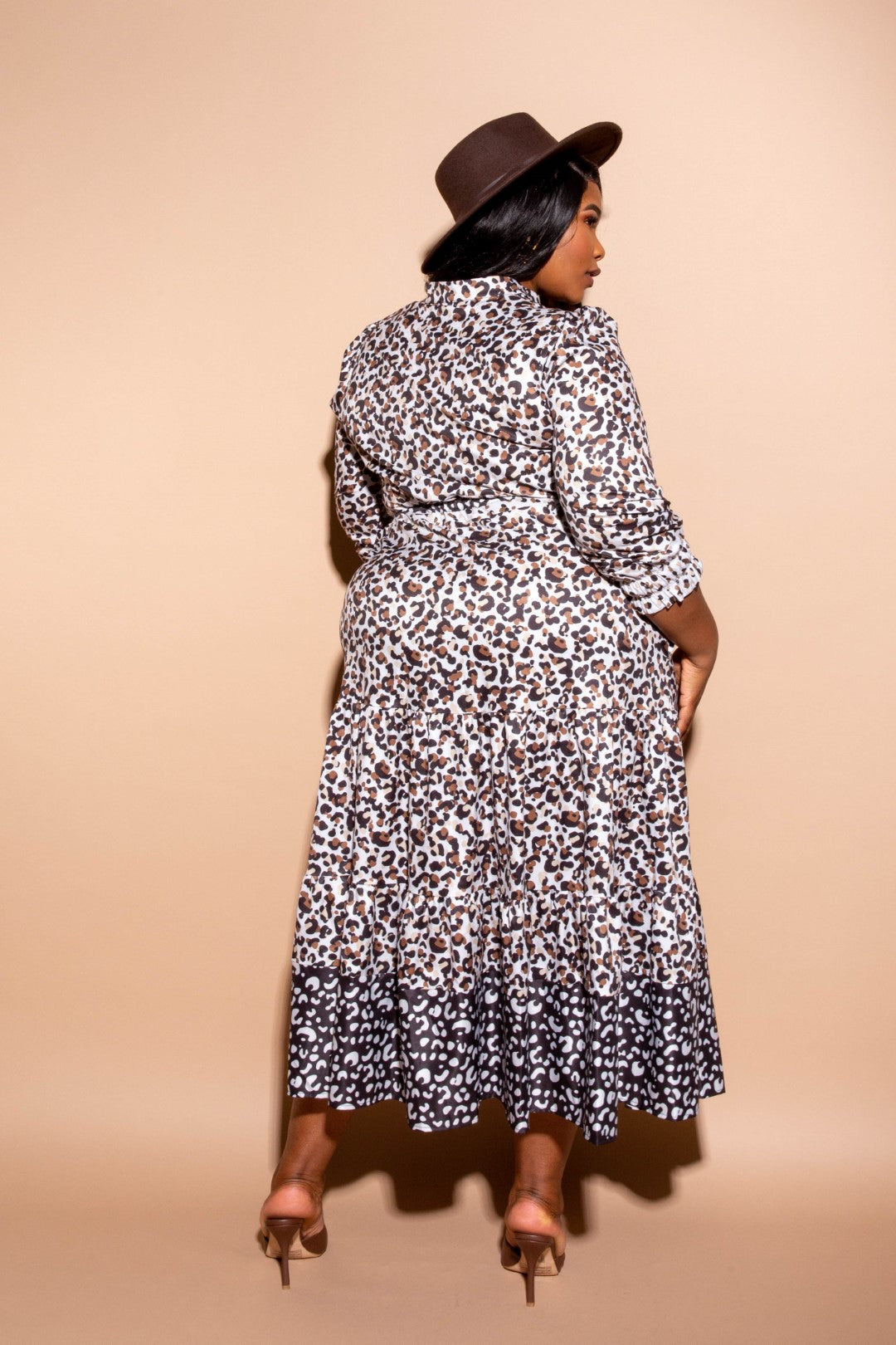 Contrast Animal Print Shirt Dress product image
