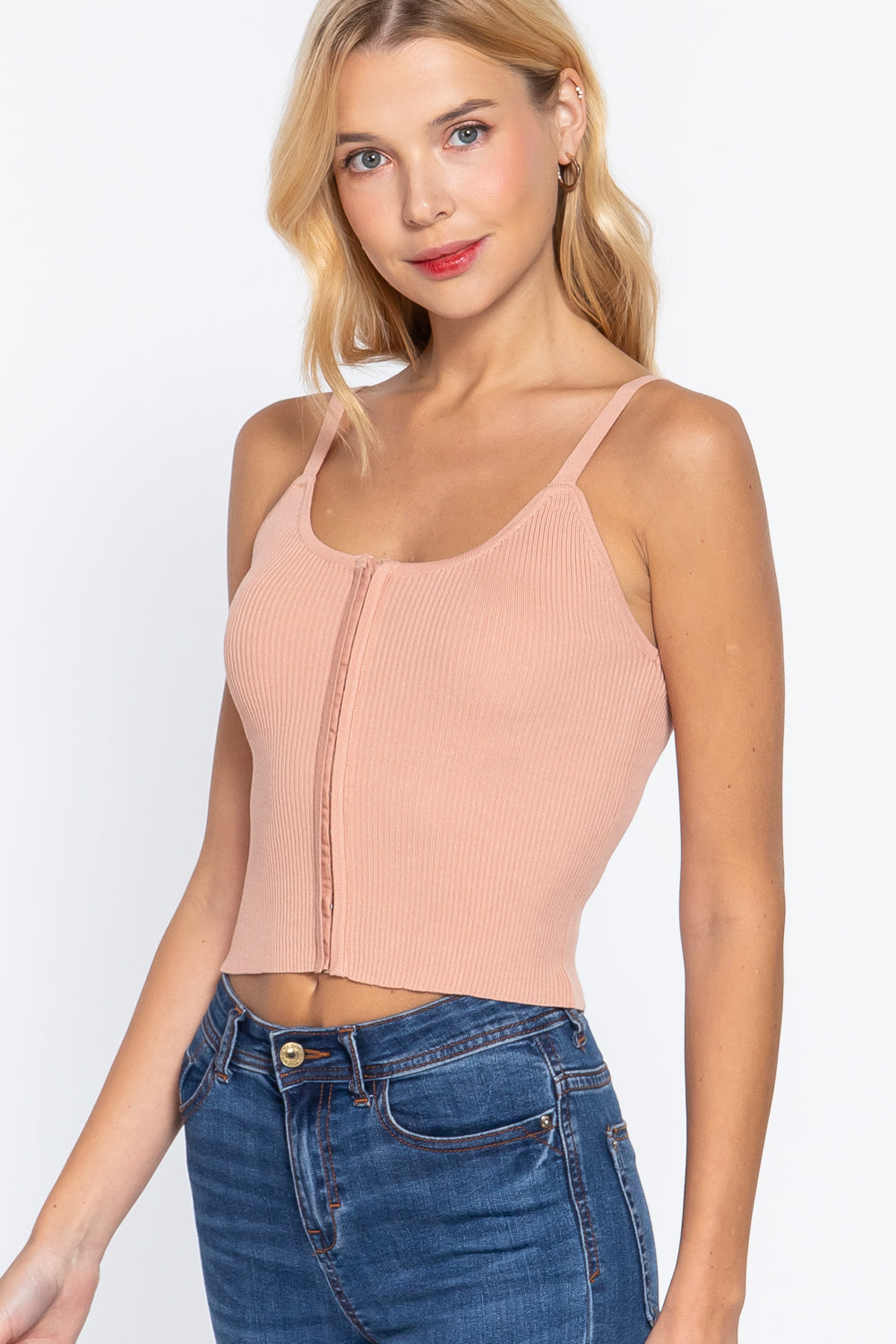 Front Closure With Hooks Sweater Cami Top product image