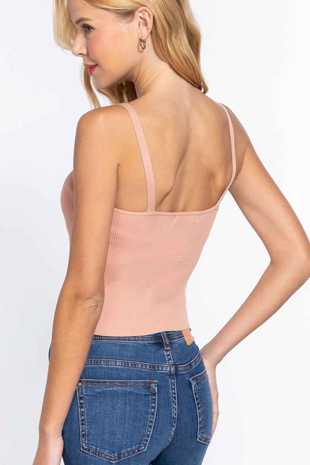 Front Closure With Hooks Sweater Cami Top Front Closure With Hooks Sweater Cami Top