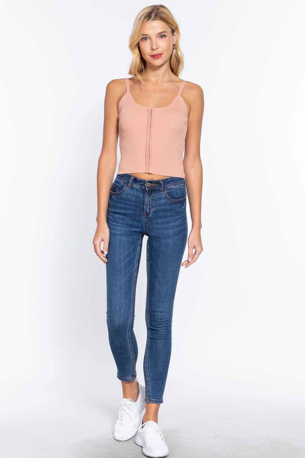 Front Closure With Hooks Sweater Cami Top Front Closure With Hooks Sweater Cami Top