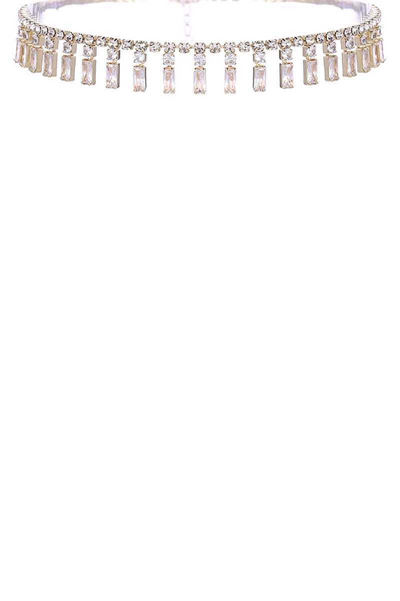 Crystal Baguette Piano Choker Necklace product image