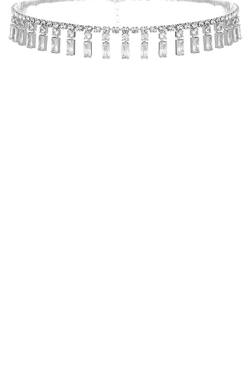 Crystal Baguette Piano Choker Necklace product image