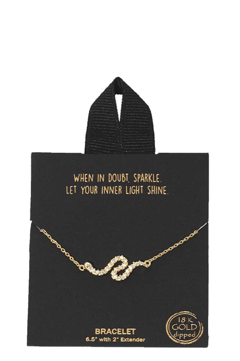 Gold Rhodium Dipped Wave Pendant Bracelet product image
