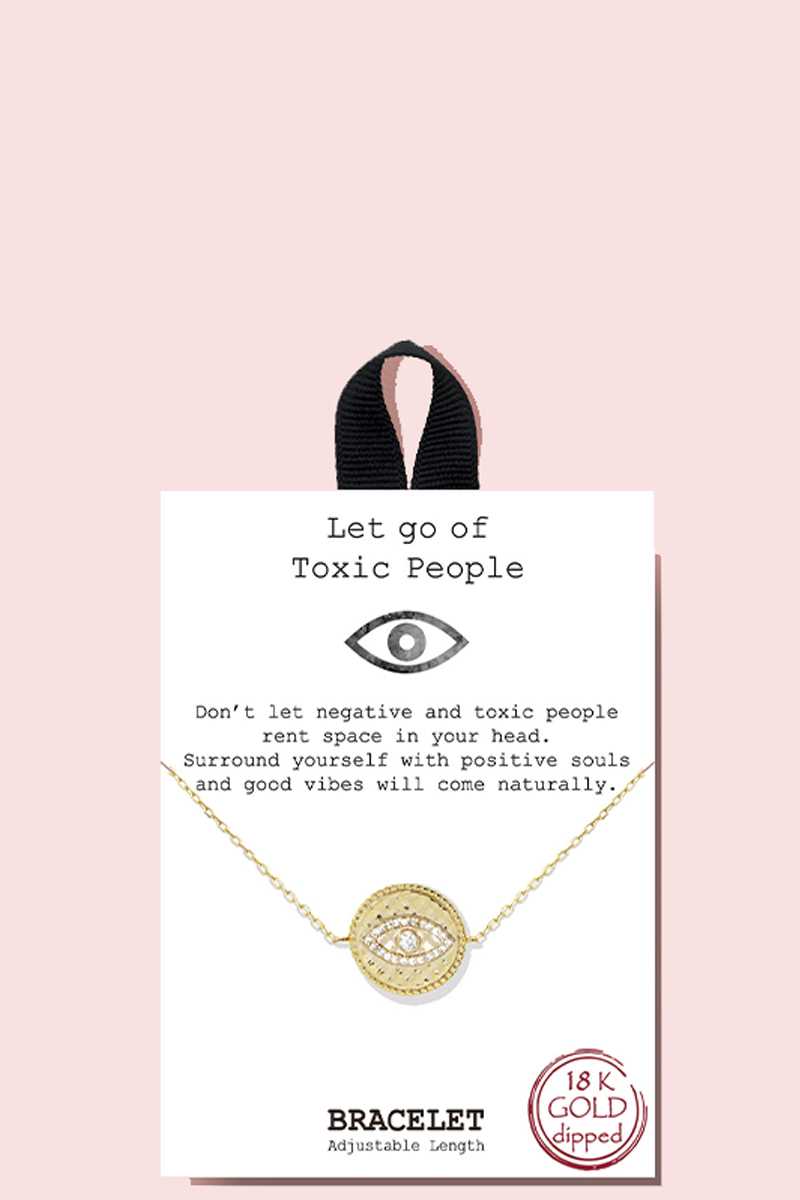 Gold Rhodium Dipped Let Go Of Toxic People Bracelet product image