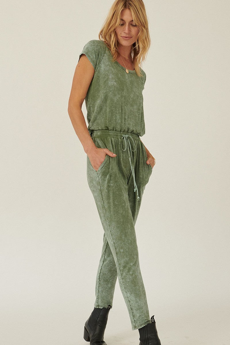 Mineral Washed Finish Knit Jumpsuit product image