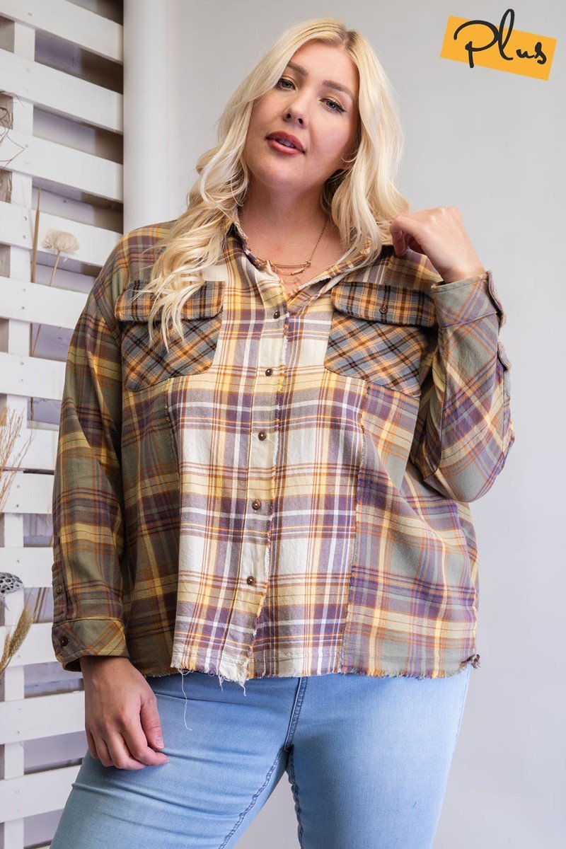 Plaid Mix Button Down Shirt product image