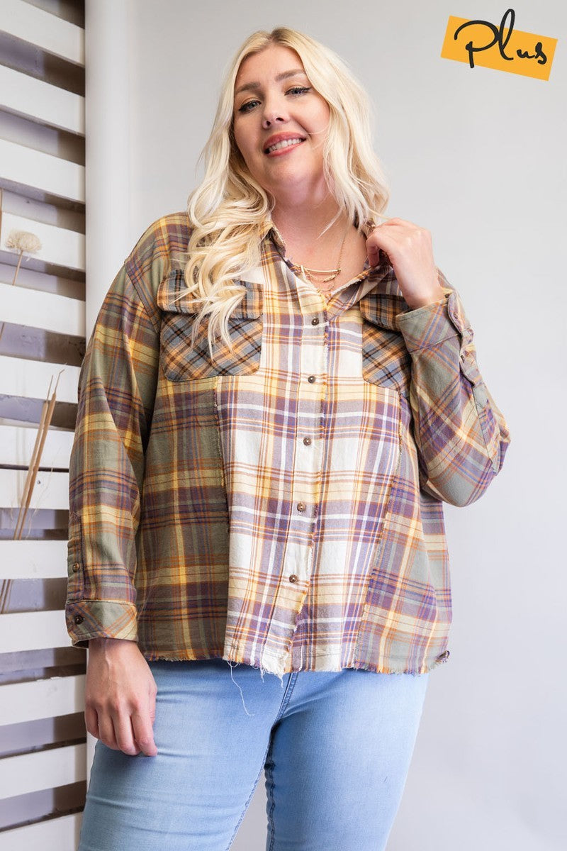 Plaid Mix Button Down Shirt product image