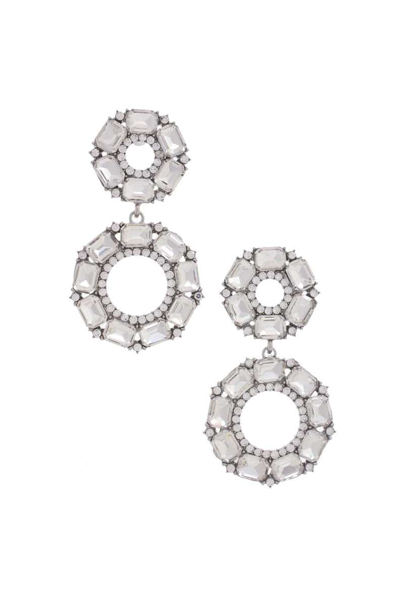 Double Circle Rhinestone Earring product image