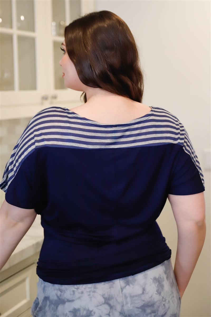 Plus Stripe Short Sleeve Top product image