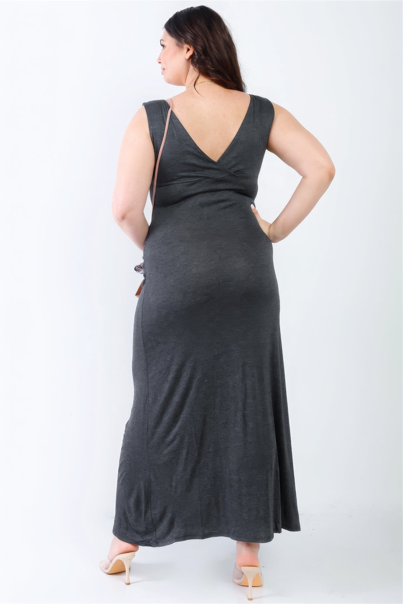 Plus V-neck Sleeveless Maxi Dress product image