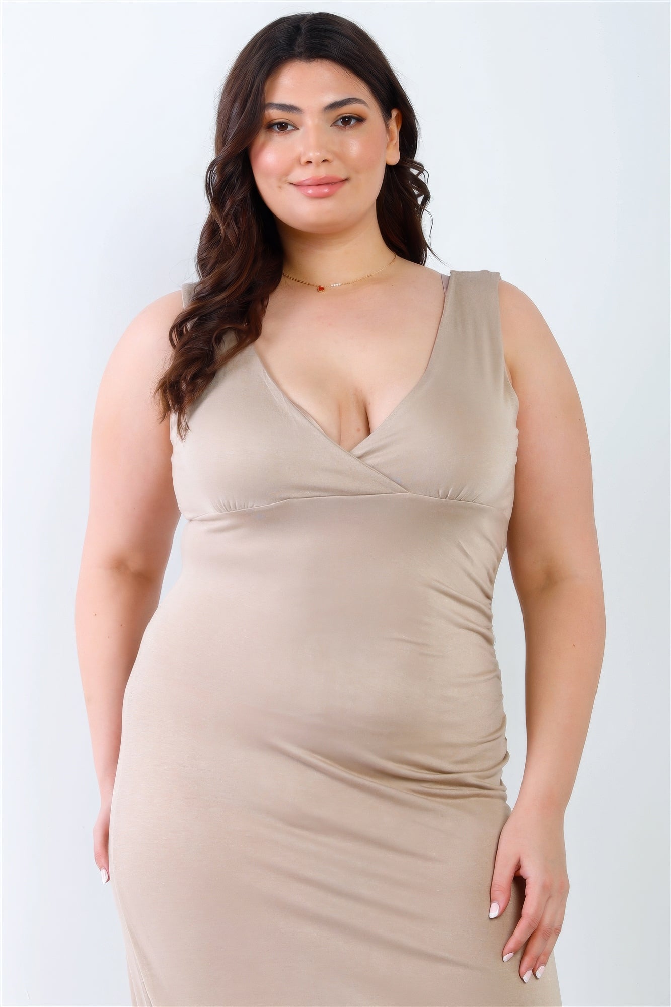 Plus V-neck Sleeveless Maxi Dress product image