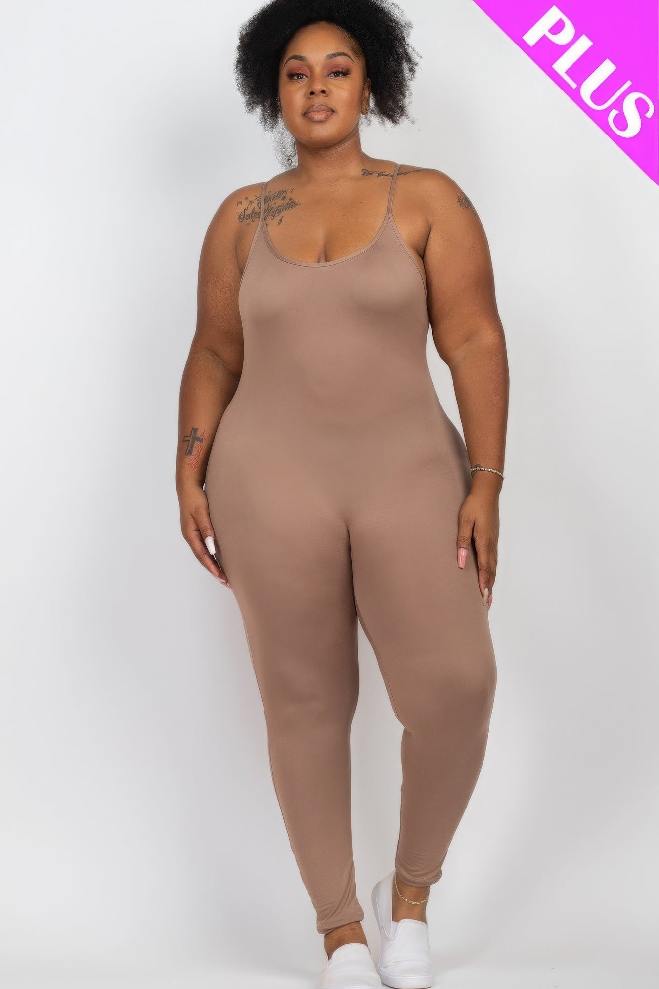 Plus Size Solid Bodycon Cami Jumpsuit product image