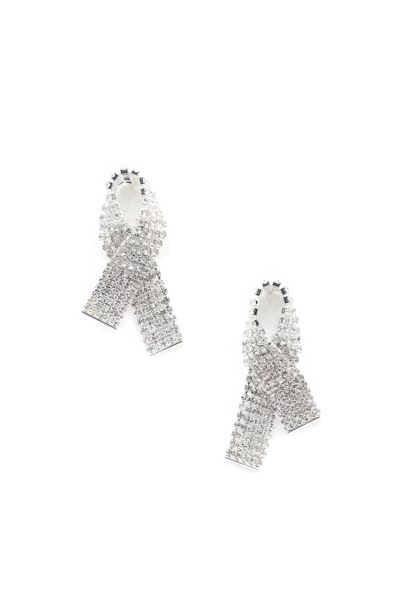 Rhinestone Awarness Bow Earring product image