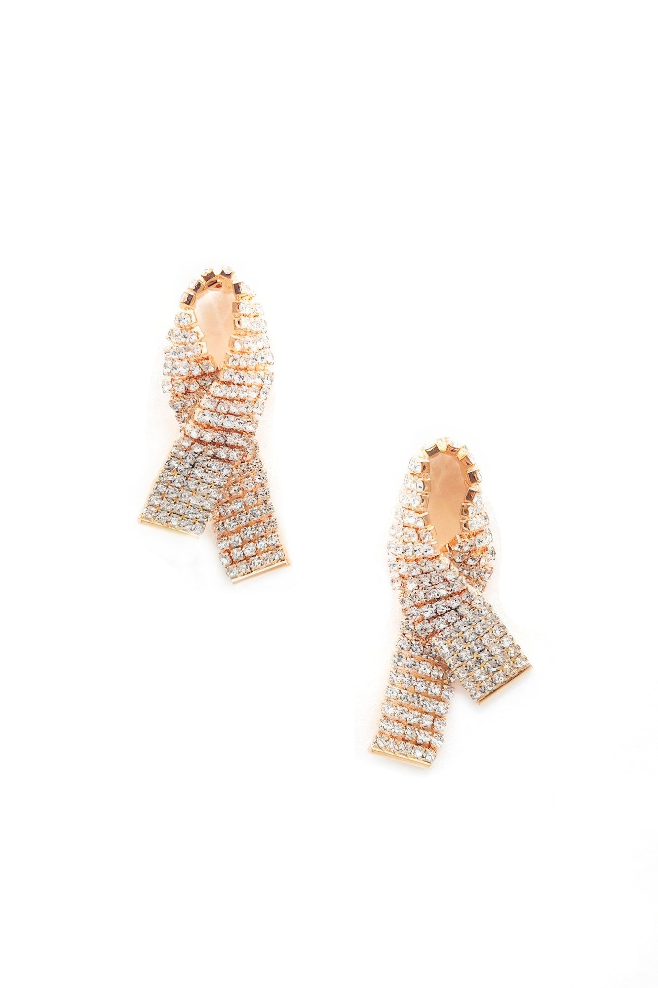 Rhinestone Awarness Bow Earring product image