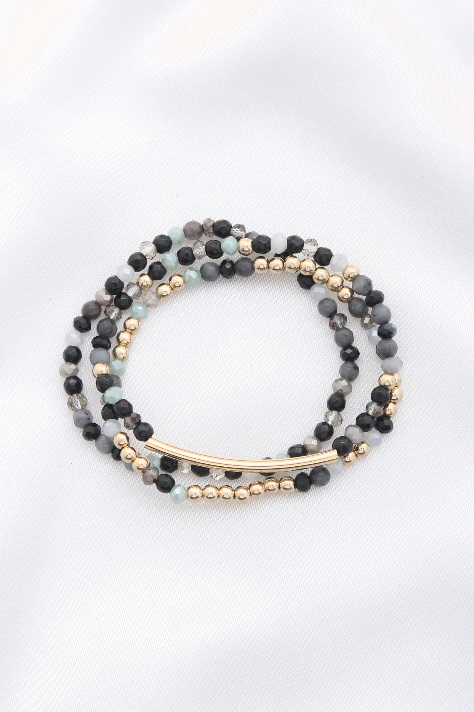 3 Row Glass Bead Stretch Bracelet product image