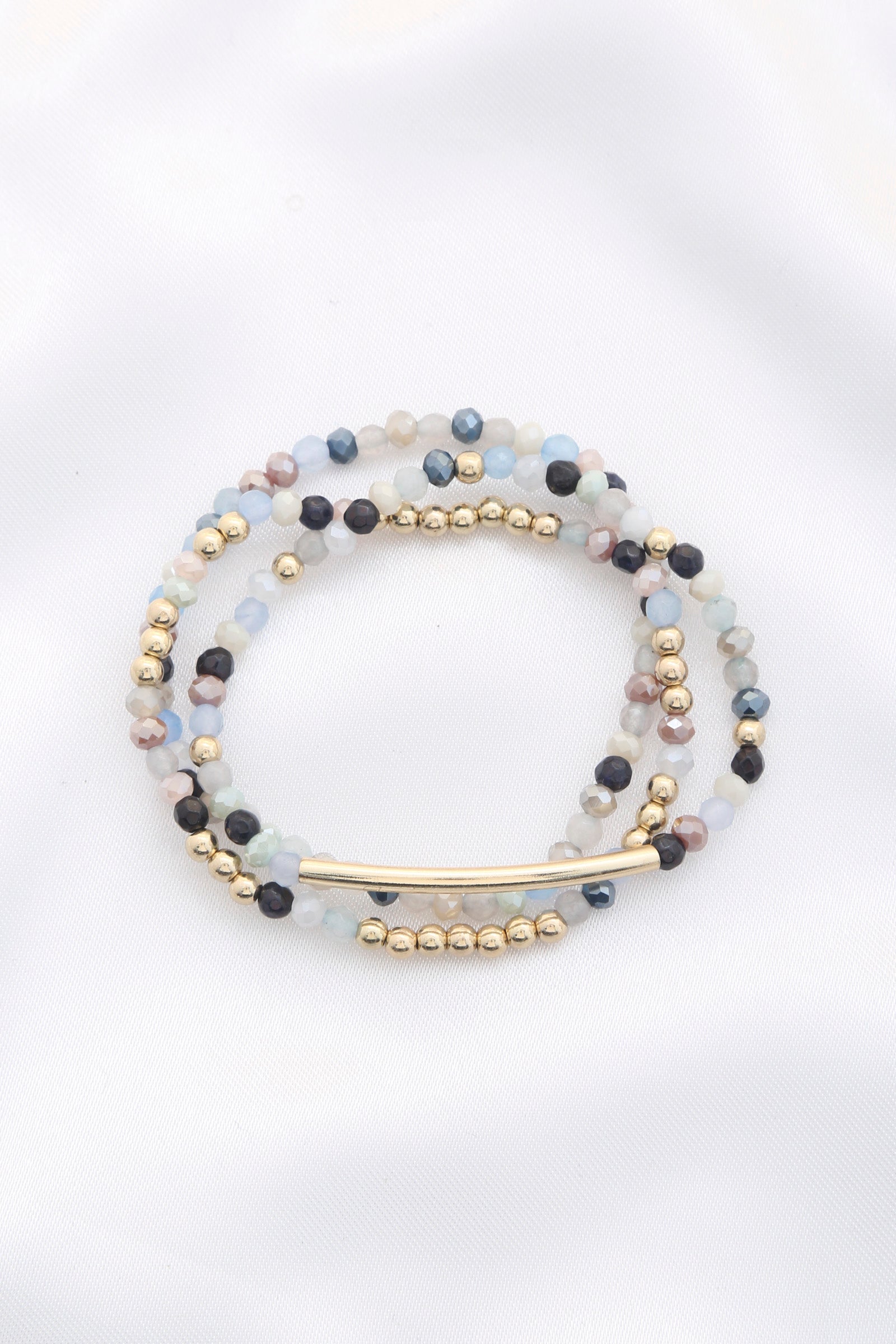 3 Row Glass Bead Stretch Bracelet product image